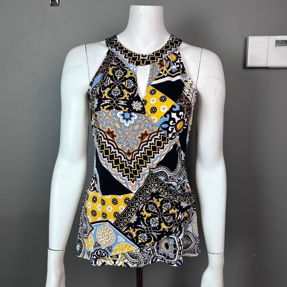 Cache Top Medium Vintage Y2k Pattern Colorful Yel… - image 2